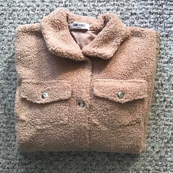 Beige Teddy Shacket - Picture 2 of 4